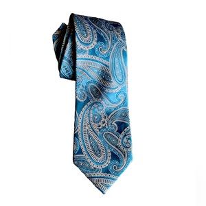 Men’s paisley light blue necktie